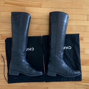 CHANEL Riding Interlocking CC Logo Riding Boots Size: 8 | IT 38